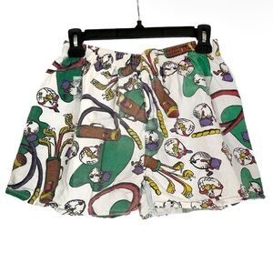 Vintage Champs Golf Boxer Shorts 100% Cotton Size Large White Green Brown Clubs